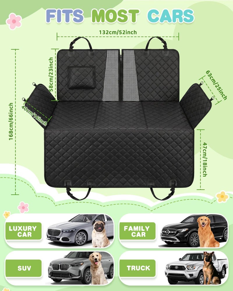 Victoper Back Seat Extender for Dogs, Dog Car Seat Cover with Detachable Hard Bottom Holds 440 LB, 600D Heavy Dog Seat Cover with 2 Seatbelts, 100% Waterproof Backseat Extender for Sedan SUV Truck - Image 4