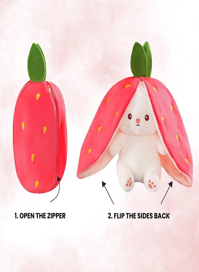 Softdreams Soft Plush Toy for Kids – Cute Stuffed Animal Soft Toy – Soft Cuddly Toy for Baby Boys & Girls, Return Gift -Strawberrry Bunny 35cm - Image 3