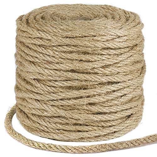 Tenn Well 5mm Jute Rope 295 Feet 4Ply Twisted Thick Twine Rope for Gardening Crafting Packing Bundling Cat Scratching Post Macrame Projects - Image 1