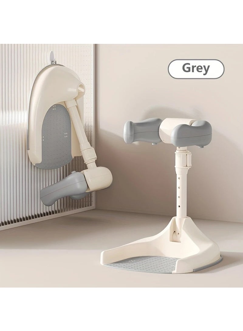 هاي هونور حوض استحمام قائم قابل للتعديل وقابل للطي للأطفال - مساعد استحمام مانع للانزلاق مع حاجز أمان، بلاستيك متين - مثالي للاستخدام المنزلي، مساعد استحمام للأطفال | تصميم حاجز أمان | ارتفاع مرن، رمادي - Image 1