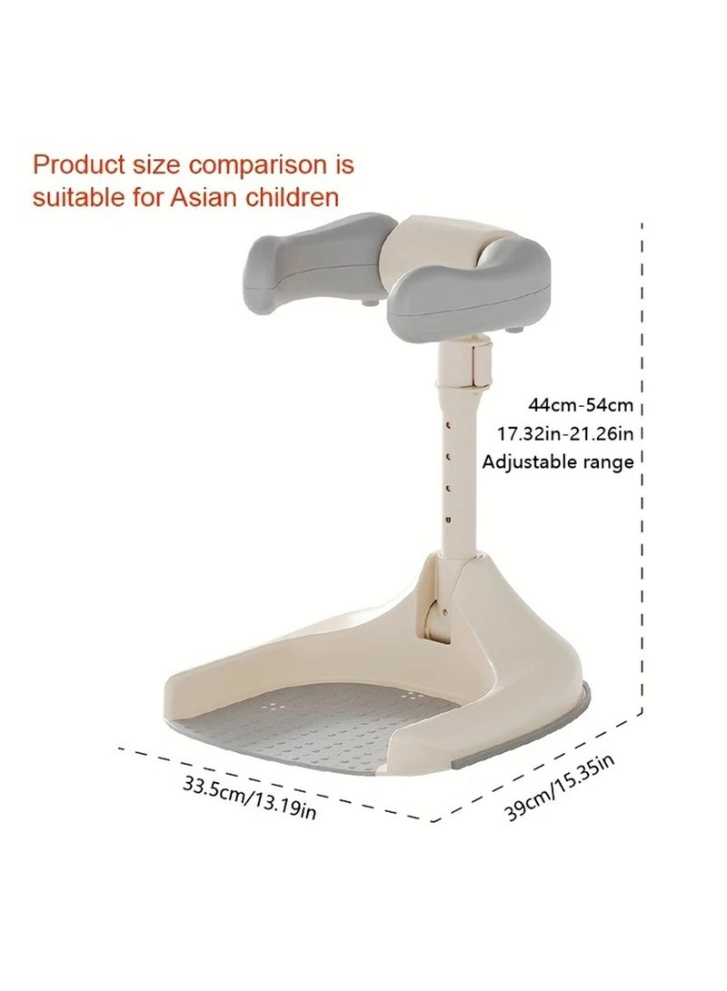 هاي هونور حوض استحمام قائم قابل للتعديل وقابل للطي للأطفال - مساعد استحمام مانع للانزلاق مع حاجز أمان، بلاستيك متين - مثالي للاستخدام المنزلي، مساعد استحمام للأطفال | تصميم حاجز أمان | ارتفاع مرن، رمادي - Image 5