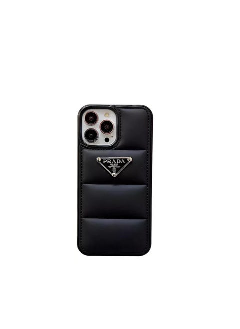 Prada Laser Cover Case Protective For iphone 16 Pro Max - Black