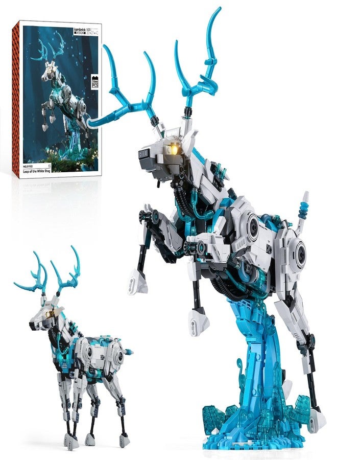 BNG Deer Building Blocks Sets for Adult,Animal Collection Toy with Base for Home or Office Decor,Creative Building Gift for Teens Boys 8-14 (1566PCS) - Image 1