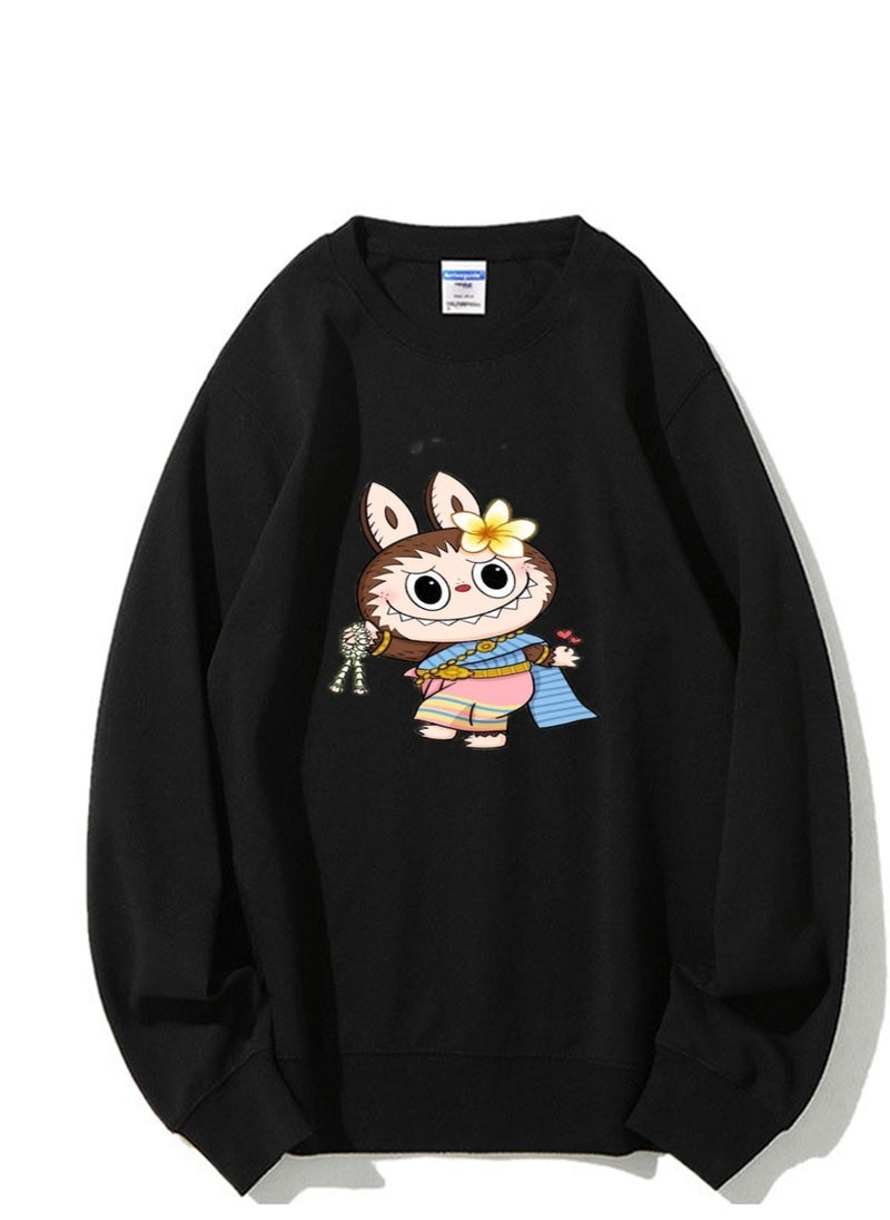NIBEMINENT Labubu Printed Cotton Long Sleeve Hoodie 