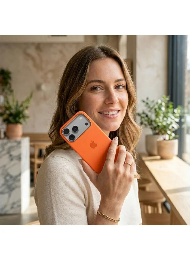 Mobcos Mobcos iPhone 17 Pro Orange Elite Logo Mobcos iPhone 17 Pro Orange Elite Logo Premium Silicone Magnetic Wireless Charging Case for iPhone | Silky Soft Touch | Military-Grade Shockproof Protection | Strong Magnetic Compatibility | Luxury Slim Cover  | Best Price UAE