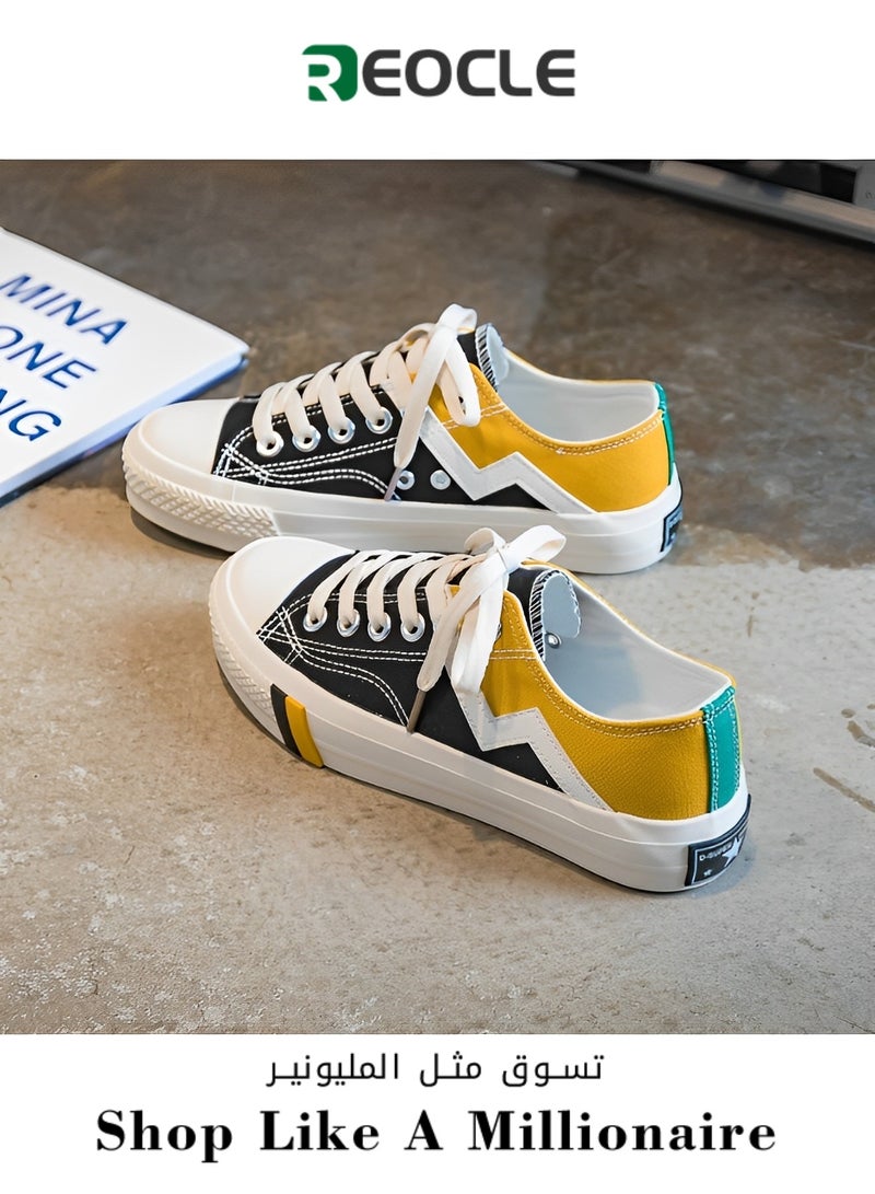 REOCLE Canvas Shoes Women's Spring Korean Style Student Casual All-match White Shoes Wear-resistant Classic - Image 1