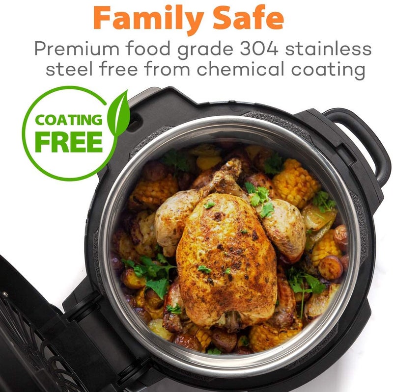 Goldlion Goldlion Stainless Steel Inner Pot Compatible with Ninja Foodi 8 Quart Accessories Replacement Insert Liner  - Image 4