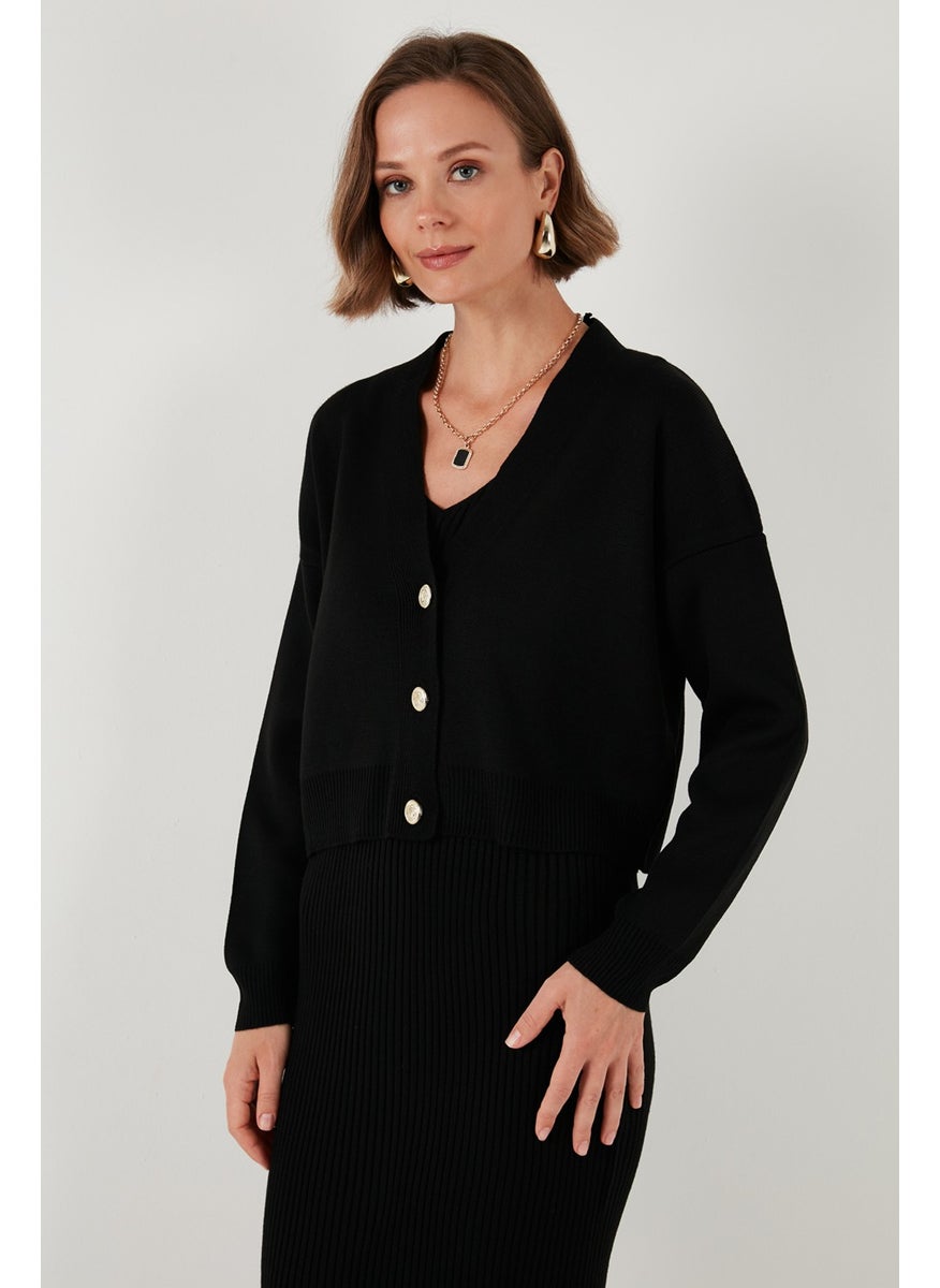 Lela V Neck Buttoned Knitwear Crop Cardigan Women's Cardigan 4616170  - Image 5
