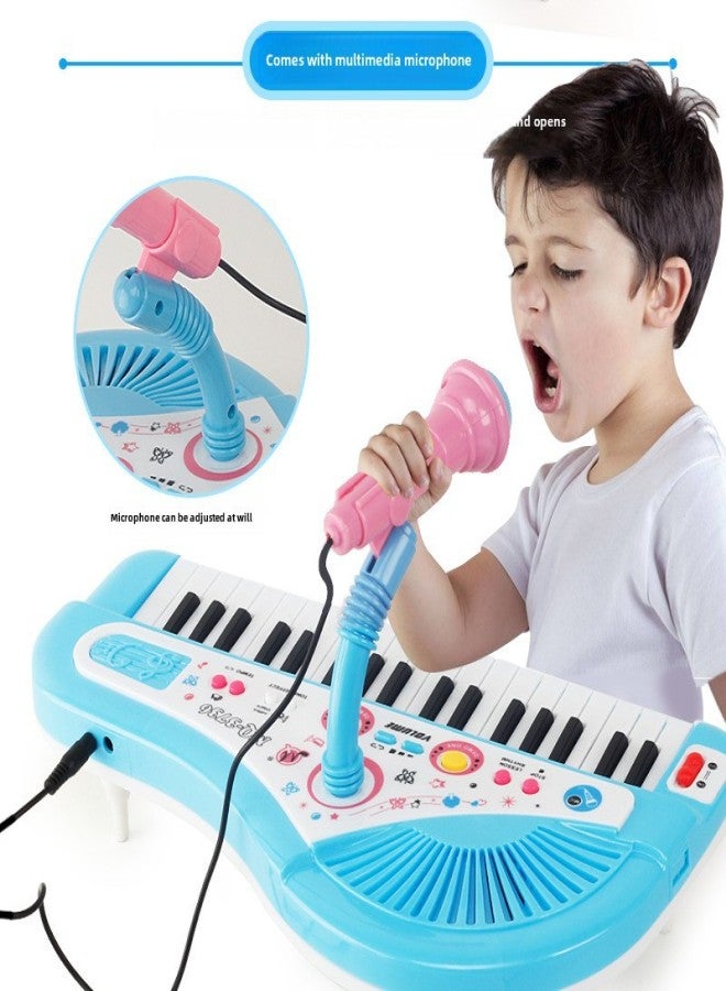 Cross-Border Export Kidsren's Educational Early Education 37-Key Kidsren's Digital Keyboard with Microphone Girl Music Piano Music Piano(Electronic organ-Red) - Image 3