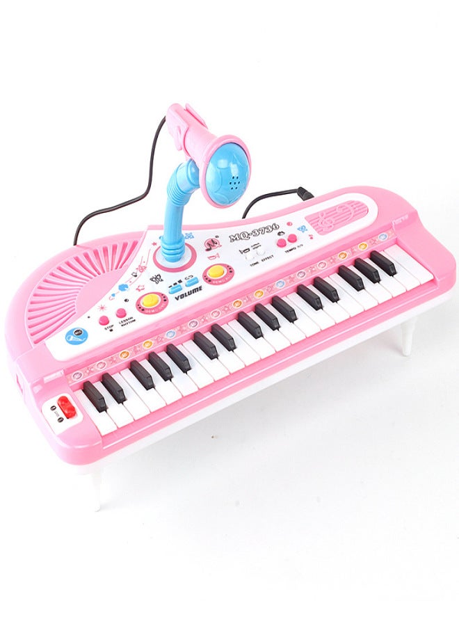 Cross-Border Export Kidsren's Educational Early Education 37-Key Kidsren's Digital Keyboard with Microphone Girl Music Piano Music Piano(Electronic organ-Red) - Image 5