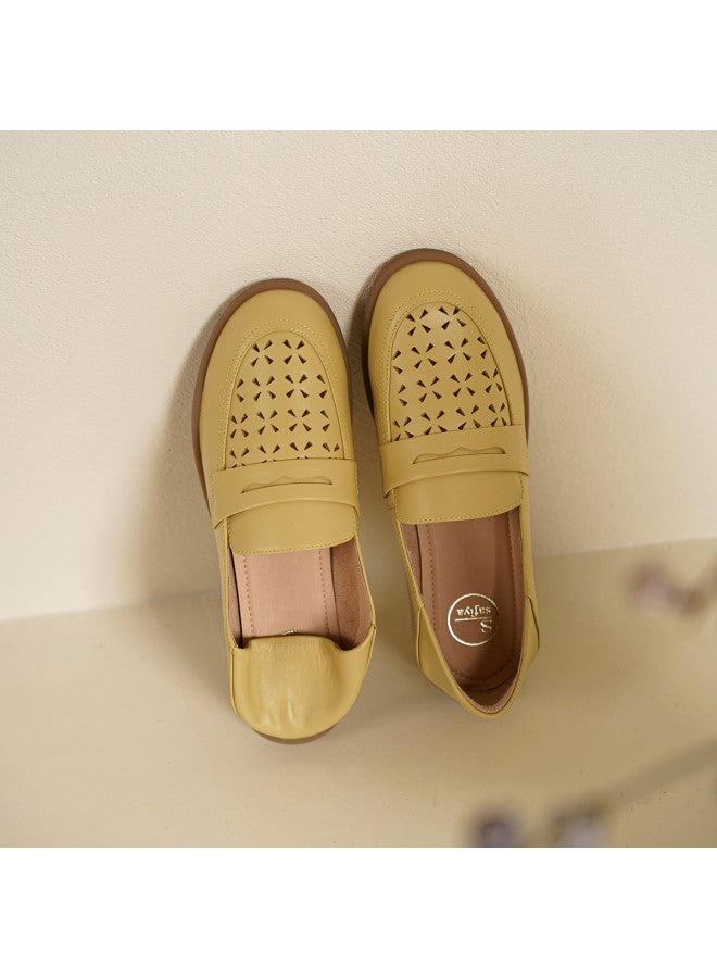 SAFIYA Saturday Mode Genuine Sheepskin Loafers For Women 2025 Spring/autumn Soft-soled Comfortable Mom Shoes Non-slip - Image 5