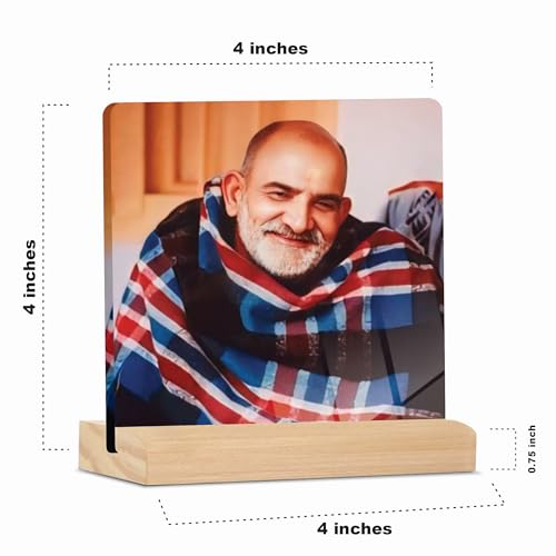 Giftplease Neem Karoli Baba ji Tabletop Photo Frame with Wooden Stand | Desk for Home & Office Decor Spiritual Inspirational Gift Elegant Display Pictures GMP_103 - Image 2