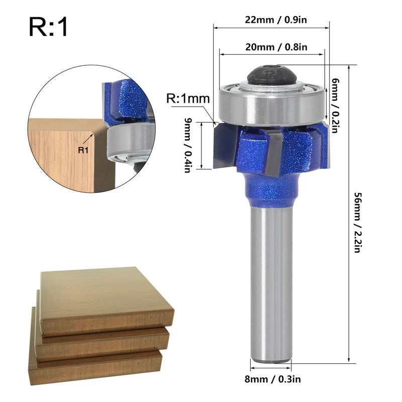 4-Tooth Round Edging Milling Cutter 8mm / 0.3in Router Bit for Electric Trimmers Engraving Machines8XR1 - Image 2