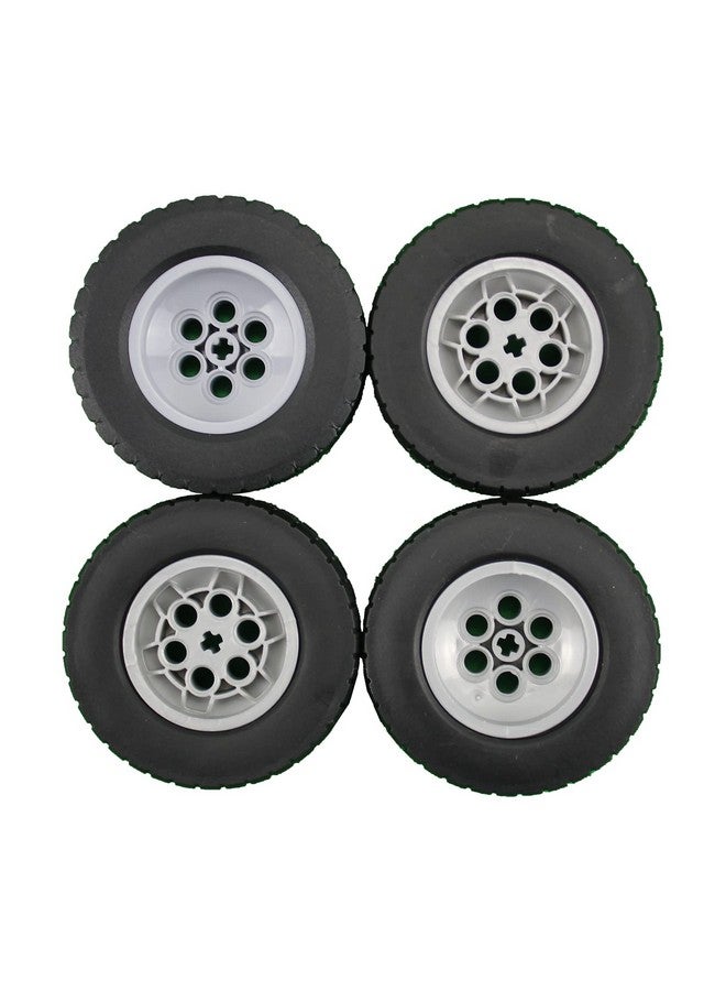 Building Blocks Technic Parts 4 pcs TYRE Dia. 62X20 & Rim Dia. 43.2 X 18 Compatible with Lego for Kids Boys Toy - Image 1