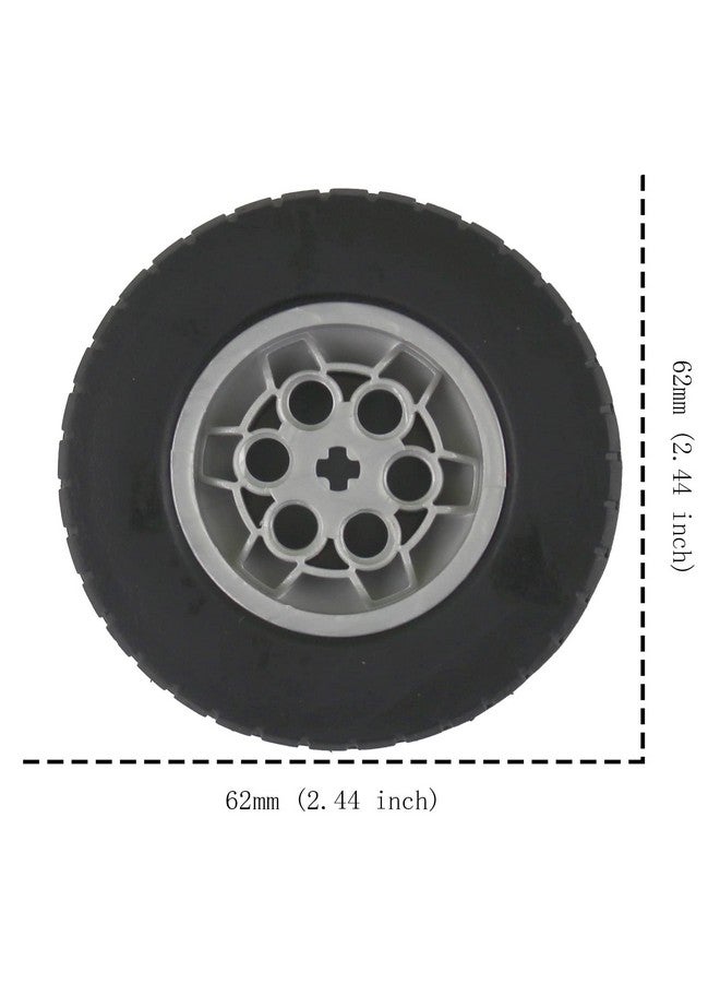 Building Blocks Technic Parts 4 pcs TYRE Dia. 62X20 & Rim Dia. 43.2 X 18 Compatible with Lego for Kids Boys Toy - Image 3
