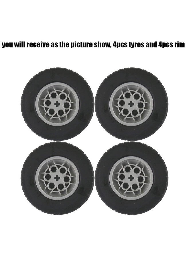 Building Blocks Technic Parts 4 pcs TYRE Dia. 62X20 & Rim Dia. 43.2 X 18 Compatible with Lego for Kids Boys Toy - Image 4