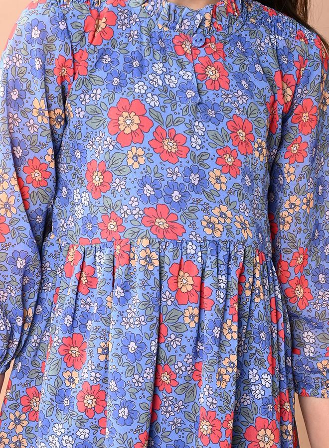 ليل بيكس فستان بطبعة زهور مع خصر ضيق وحافة واسعة - Image 4