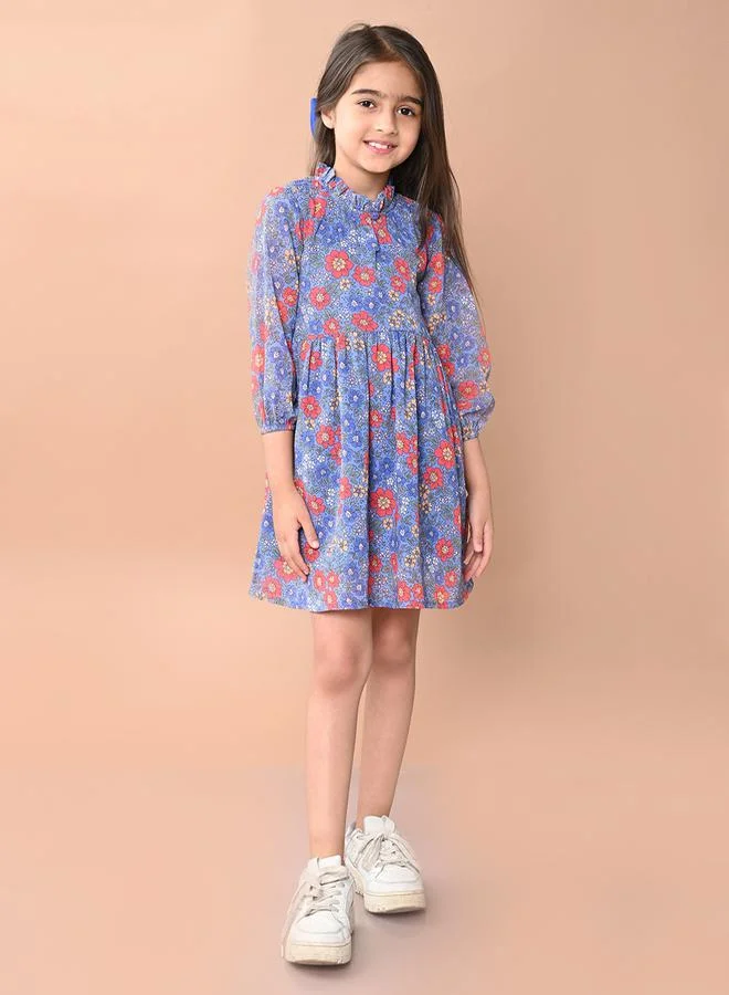 LILPICKS Floral Print Fit & Flare Dress by Styli