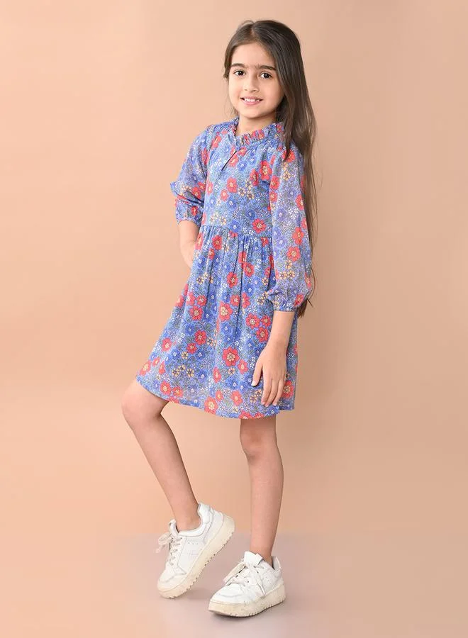 LILPICKS Floral Print Fit & Flare Dress by Styli