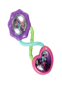 Bright Starts Bright Starts Rattle and Shake Barbell Toy - Pretty in Pink, Ages 3 Months +  - Image 1