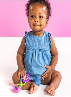 Bright Starts Bright Starts Rattle and Shake Barbell Toy - Pretty in Pink, Ages 3 Months +  - Image 2