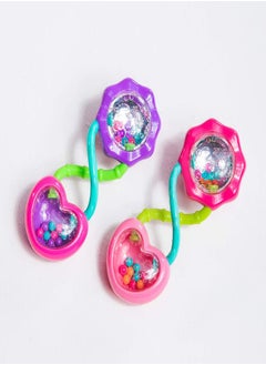 Bright Starts Bright Starts Rattle and Shake Barbell Toy - Pretty in Pink, Ages 3 Months +  - Image 3
