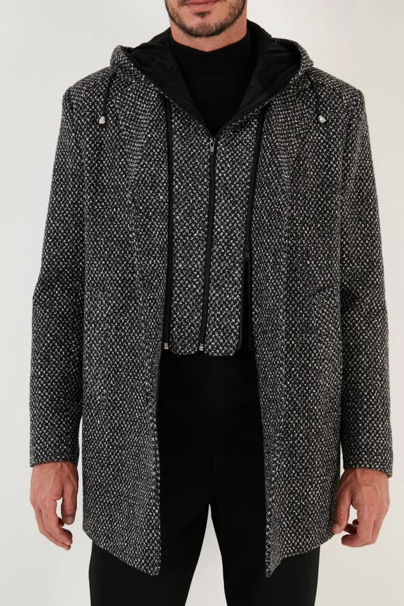 Buratti Removable Hooded Melted Slim Fit Cashew Coat Men'S COAT 5841013
