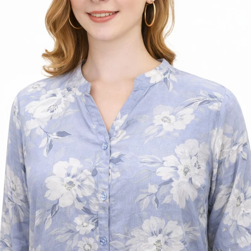 Artemea  Women’s Floral Print Jalabiya | Premium Rayon | Button-Front Design | Full-Length Modest Wear for Women | Best Price UAE