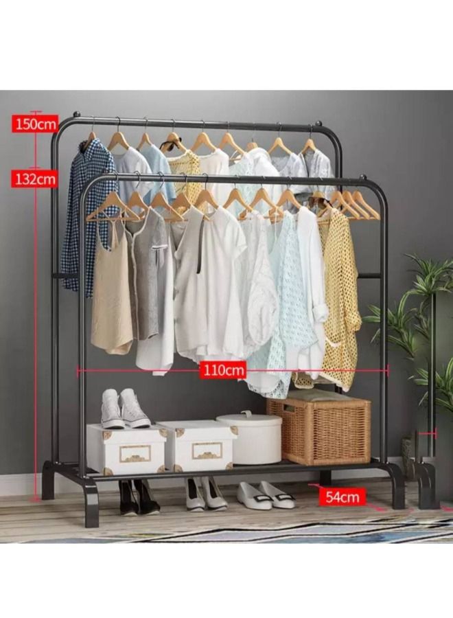 MTL Clothes Organizer And Holder Metal Stand Black 110x54x150 cm - Image 2