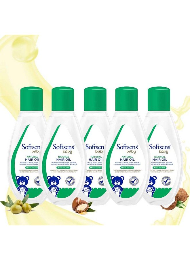 Softsens Baby Natural Hair Oil ; Enriched With Natural Oils Of Argan ; Free From Parabens Sulfates And Harmful Chemicals (Pack Of 5) - Image 2