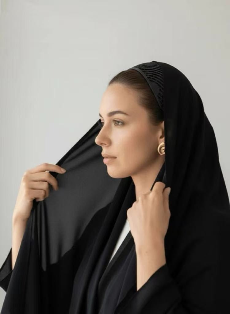 طقم تثبيت الحجاب من قطعتين – مزيج مثالي (مطاط ناعم + نايلون شبه صلب)، تصميم تاج مانع للانزلاق، يوفر ثباتًا وراحة مزدوجة، مناسب لجميع أنواع الحجاب والإكسسوارات 💫 - Image 2