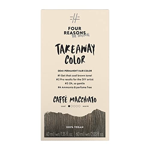 Four Reasons Takeaway Color Caff Macchiato DemiPermanent Hair Color AmmoniaFree Hair Dye For Vibrant Hair 100 Vegan  Cruelty Free SemiPermanent Color For Grey Hair Coverage 51 Cool Brown