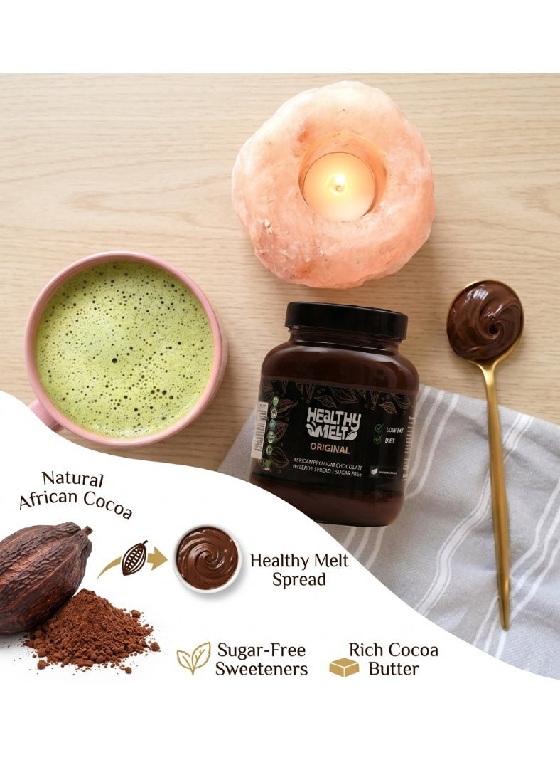 Healthy Melt Chocovera Healthy Melt Original Sugar Free African Cocoa Chocolate Spread 375g - Image 4