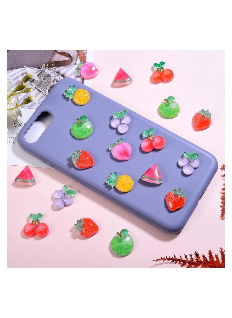 70 Pcs Planar Resin Flatback, Charms Fruit Resin Nail Art Resin Peach Apple Strawberry Flatback for Scrapbooking Embellishment DIY Craft Decors Hair Accessories  - Image 4