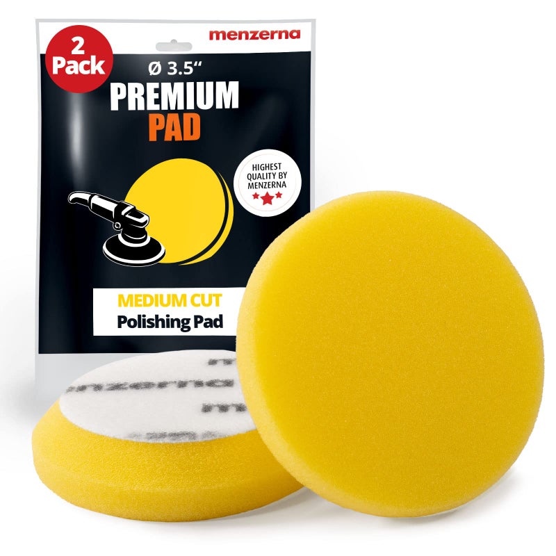 menzerna 35 Inch 2X Premium Polishing Pads Medium Cut for Medium Fine Polishing I Body Repair  Detailing Pads with Safety Edge  Velcro Attachment I Washable  Long Lasting