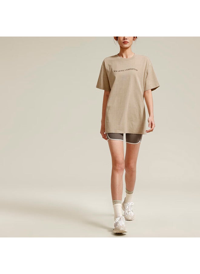 Vfu Loose-fit Sports T-shirt Short Sleeve Women's New Versatile Outdoor Casual Fitness Wear, Washed Light Brown, S - Image 2