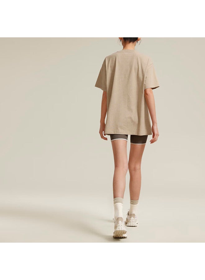 Vfu Loose-fit Sports T-shirt Short Sleeve Women's New Versatile Outdoor Casual Fitness Wear, Washed Light Brown, S - Image 3