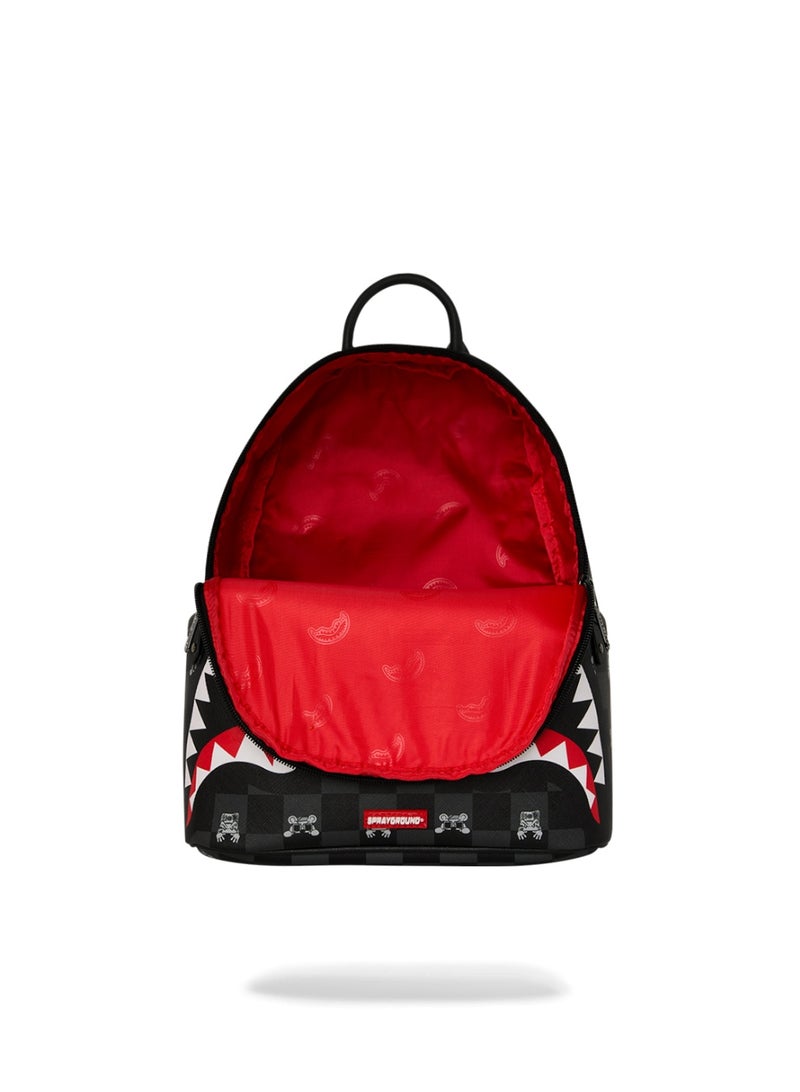SPRAYGROUND GRAY PEEKING CHARACTER CHECK SAVAGE BACKPACK - Image 4