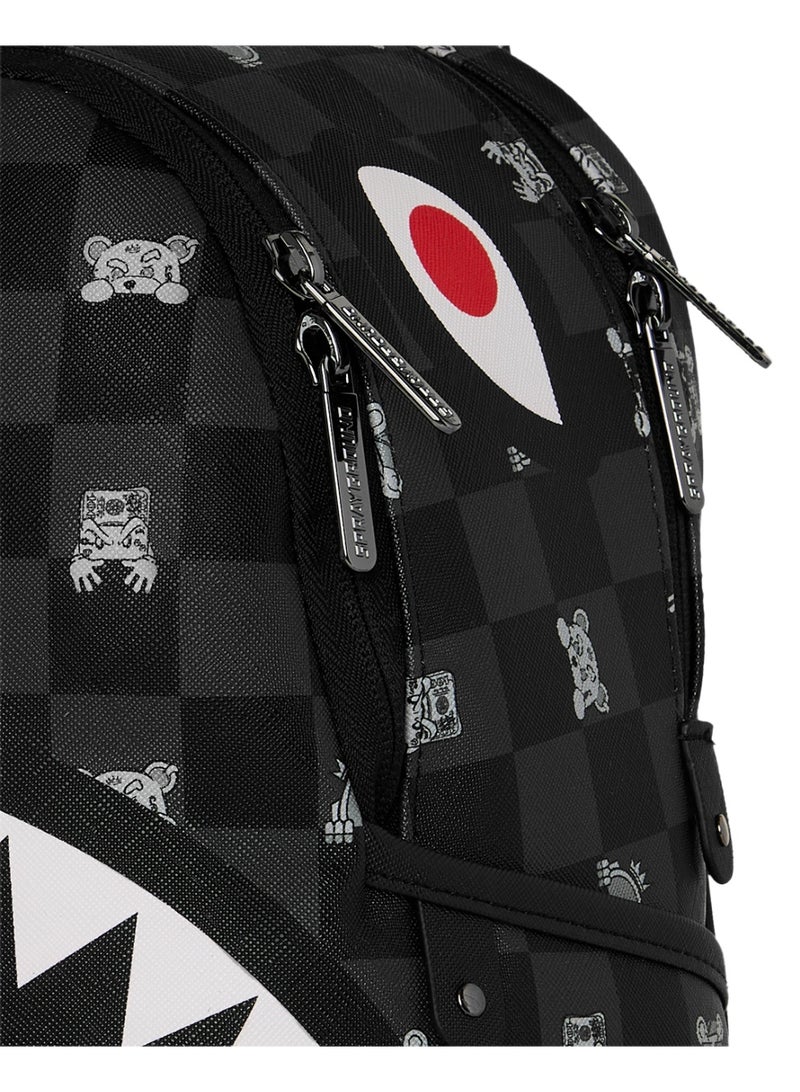SPRAYGROUND GRAY PEEKING CHARACTER CHECK SAVAGE BACKPACK - Image 5