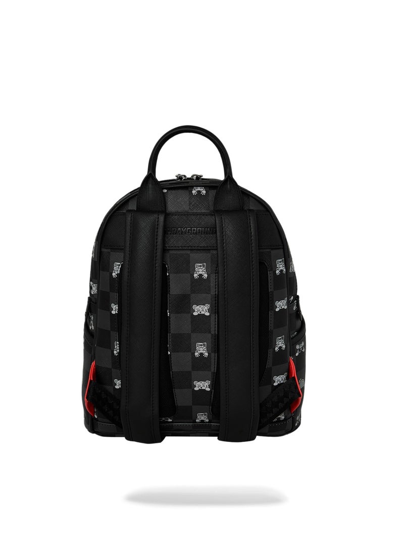SPRAYGROUND GRAY PEEKING CHARACTER CHECK SAVAGE BACKPACK - Image 3