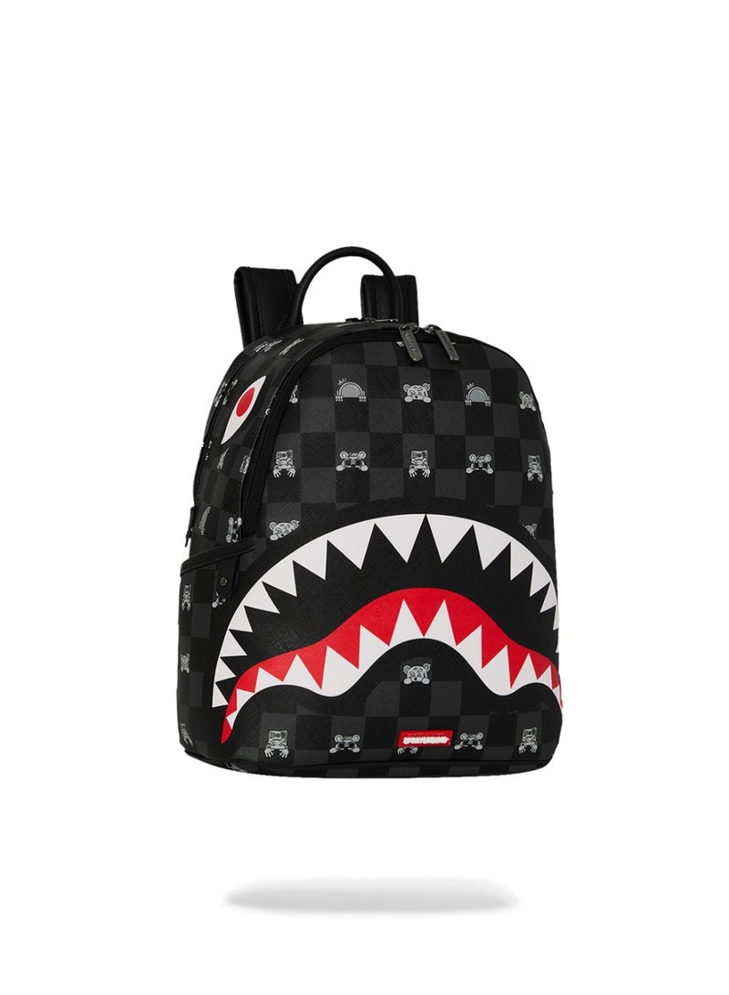 SPRAYGROUND GRAY PEEKING CHARACTER CHECK SAVAGE BACKPACK - Image 2