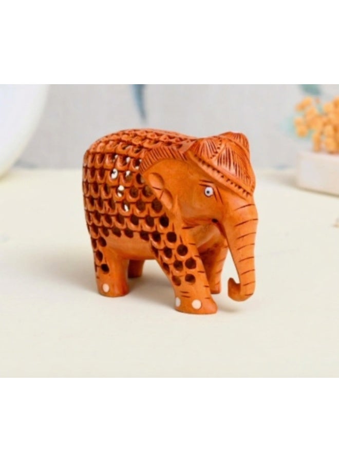 ارتيزا تمثال فيل خشبي مصنوع يدويًا - Image 1