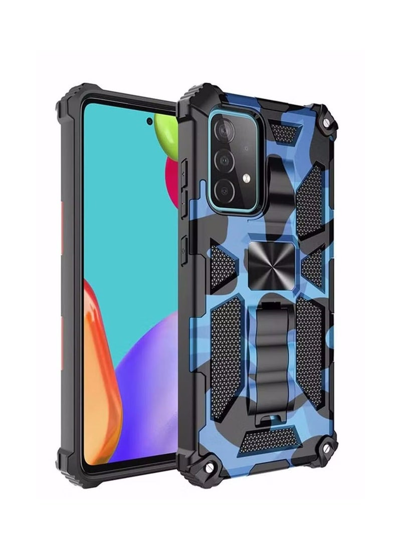 Generic - Slim Rugged Shockproof Heavy Duty Defender Armor Protection  Grade Camouflage Built-in Magnetic Kickstand Stand Cover Compatible with Samsung A13 5G/4G (Galaxy Dark Blue) - Image 1