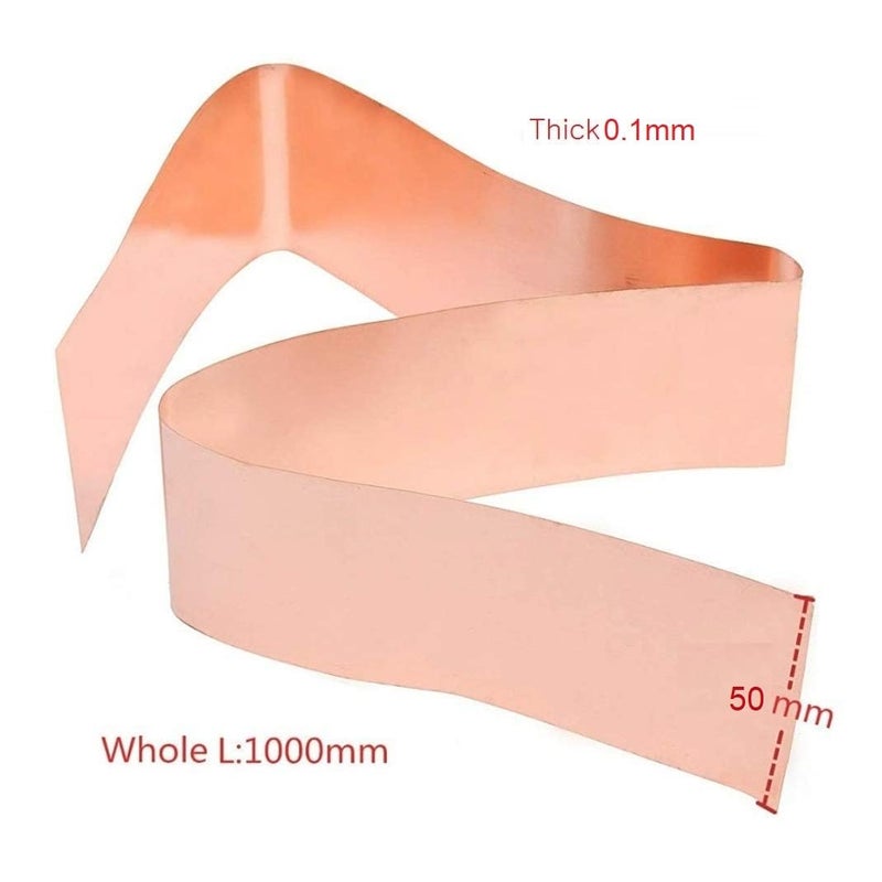 ART IFACT 99.9% Pure Copper Foil/Sheet 1000mm Long X 50mm wide (0.1mm thick) for Art Crafts, Embossing, Vastu, Designing Embossing - Aviation Quality Copper (1 Meter, 0.1mm Thick X 2 Inch wide) - Image 3