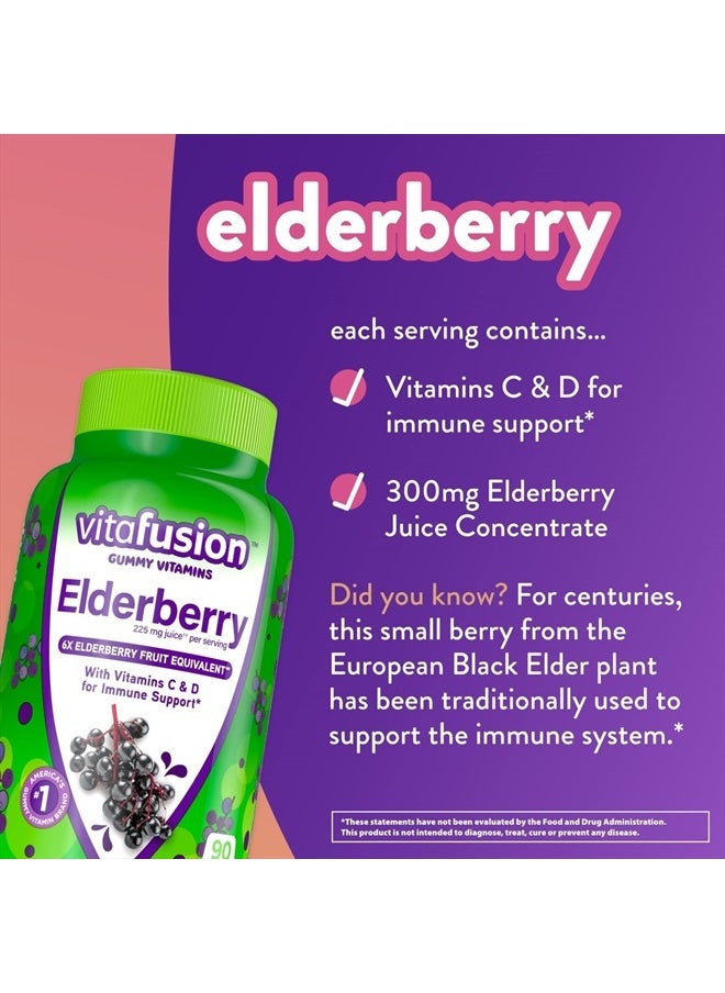 Vitafusion Elderberry Gummy Vitamins, 90ct Elderberry Gummy Vitamins, Chewables, 90 Count  - Image 2