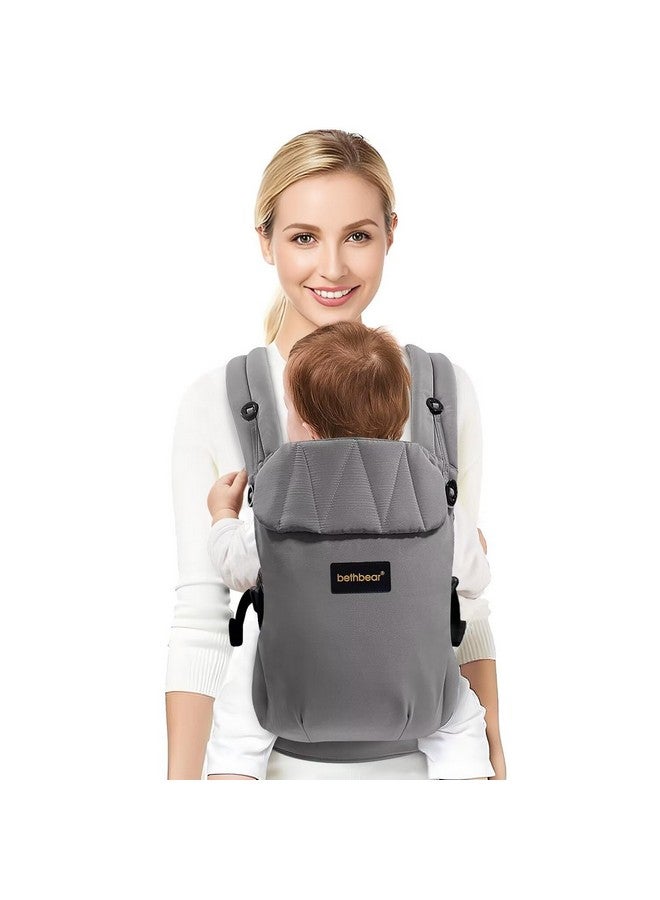 BethBear Baby Carrier for Newborn to Toddler 7-45 lbs with Natural Material, Ergonomic Design,Versatile and Adjustable,Hands Free for Moms&Dads,Gray - Image 1