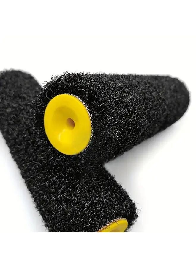 2pcs 9 Inch Black Fiber Roller Brush For Putty Application Wall Texture Art - Image 3