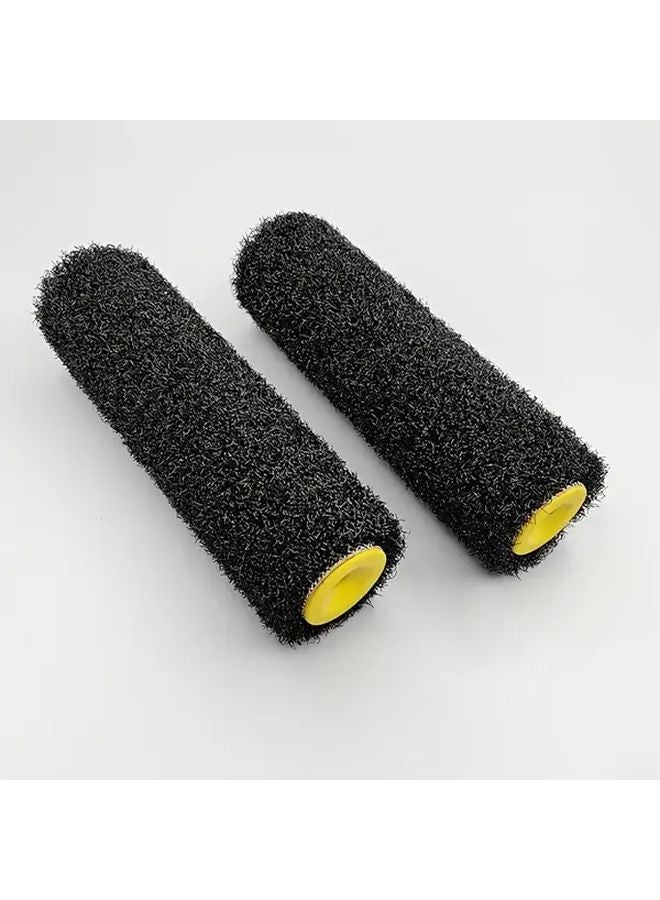 2pcs 9 Inch Black Fiber Roller Brush For Putty Application Wall Texture Art - Image 1