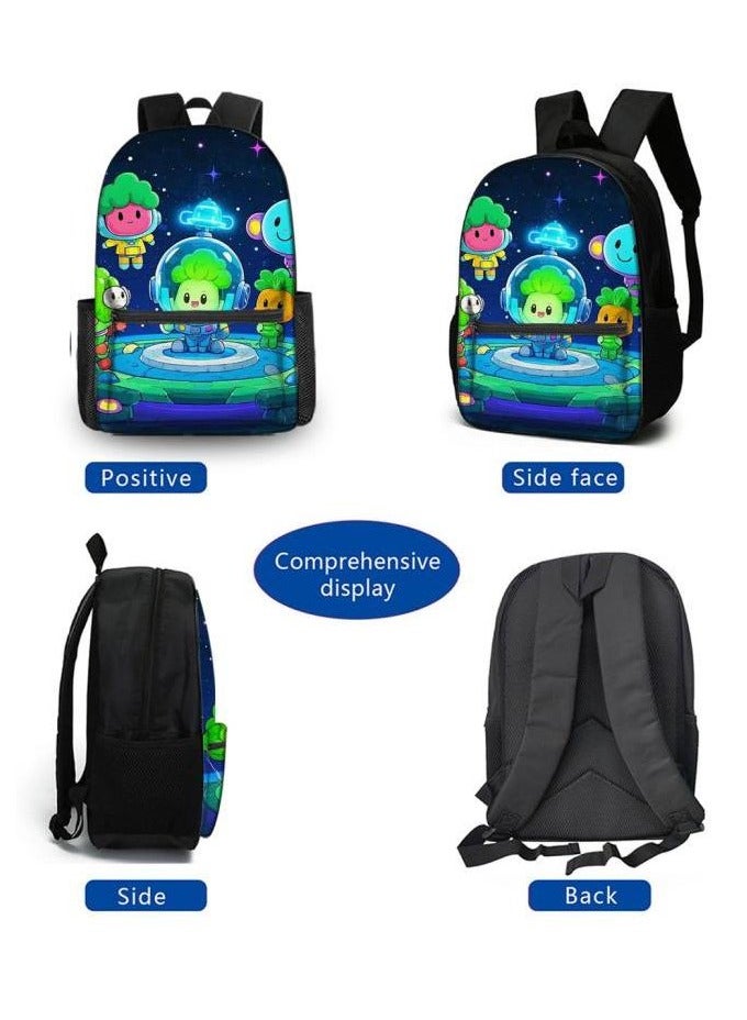 Cartoon three-piece schoolbag with zipper - 641  - Image 3