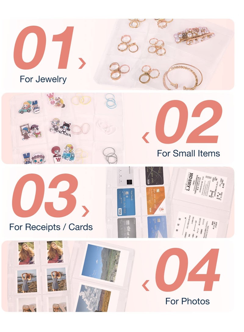 Excefore Jewelry Travel Organizer Case, Transparent Jewelry Storage Book Ring Binder Jewelry Bags Clear Booklet Zipper Pouch Bag for Necklaces, Earrings, Rings, Bracelets - Image 2